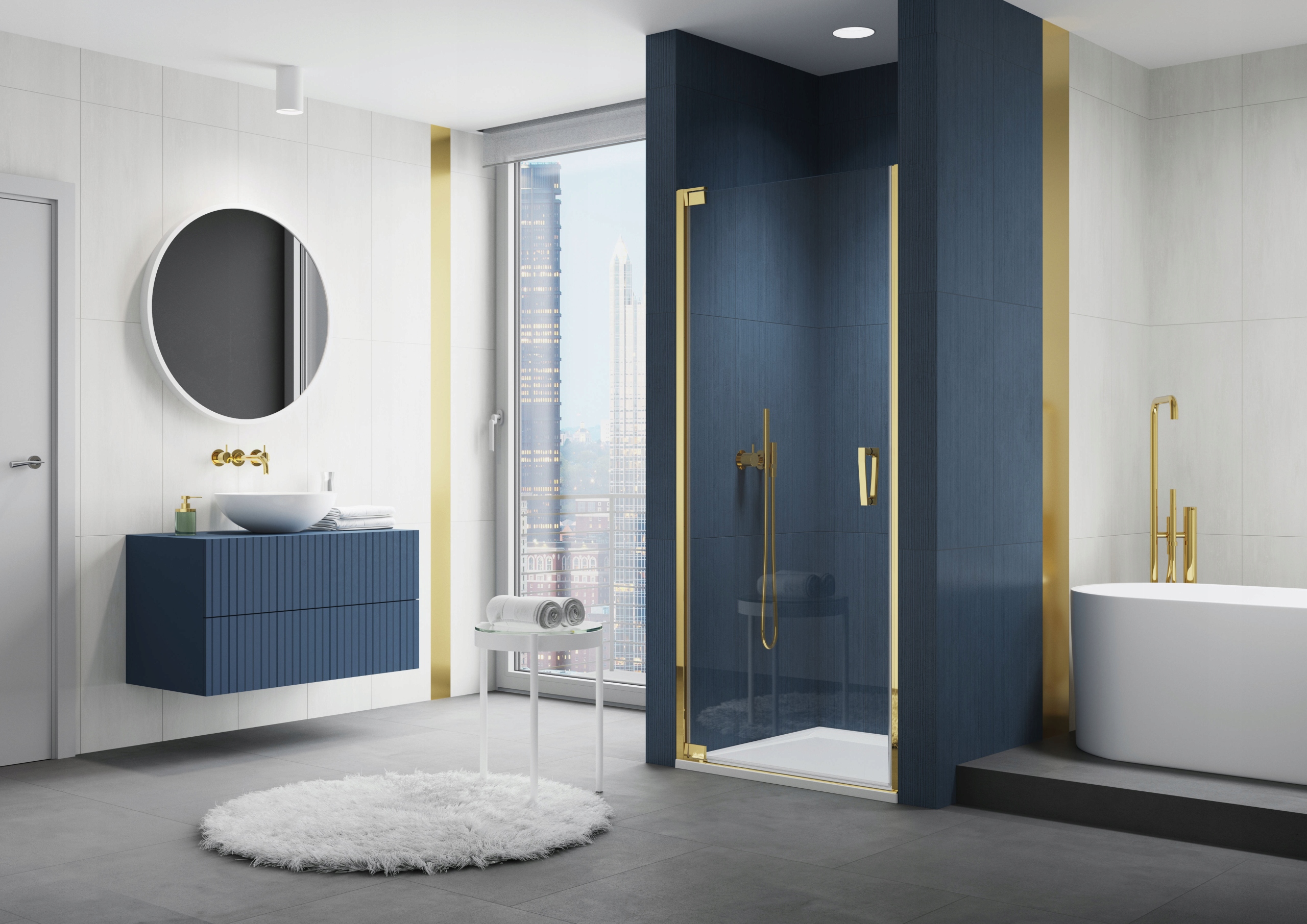 Sprchové dvere - Sprchovací kút SanSwiss CADURA GOLD 75 cm CA1C