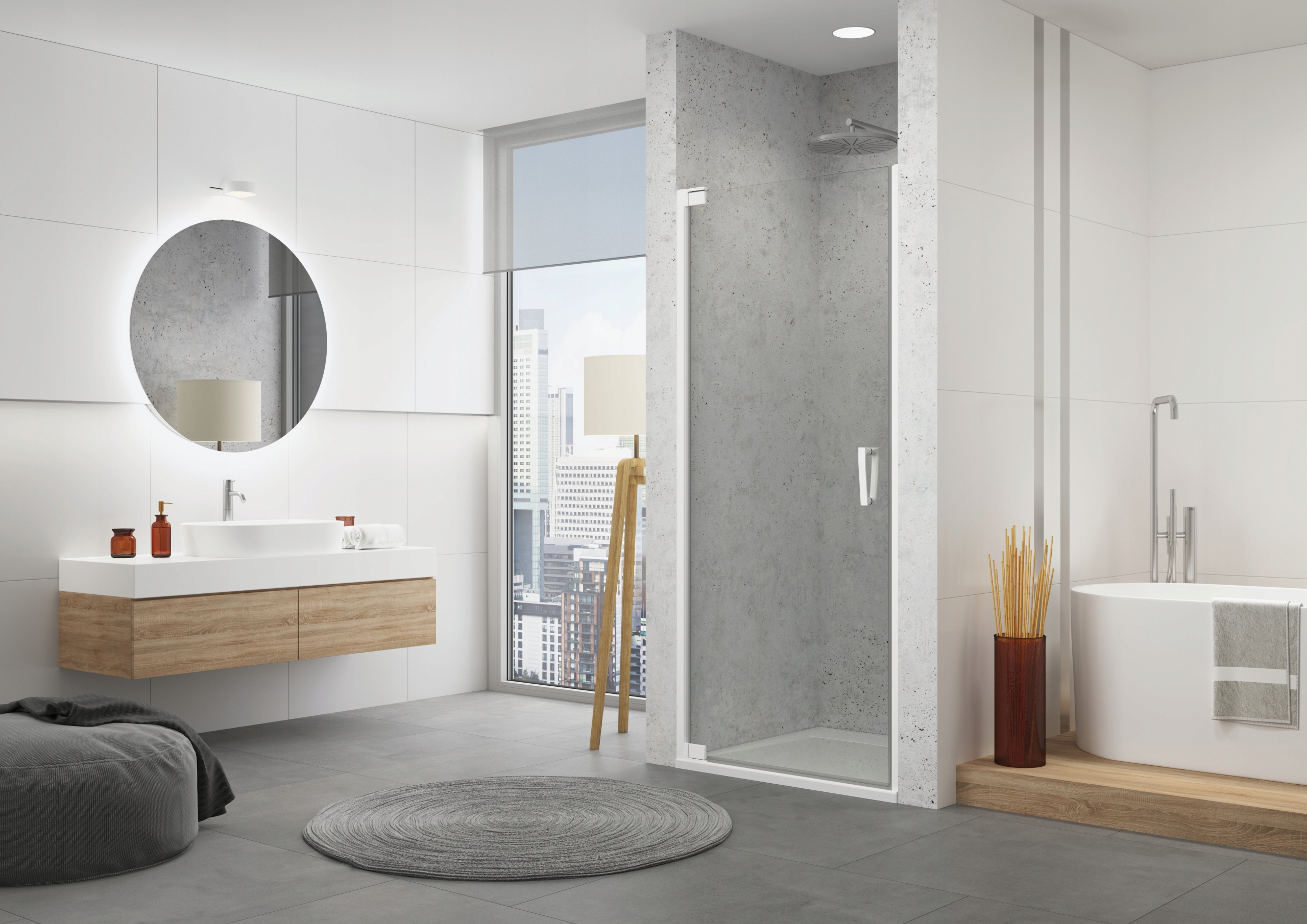 Sprchové dvere - Sprchovací kút SanSwiss CADURA WHITE 80cm CA1C