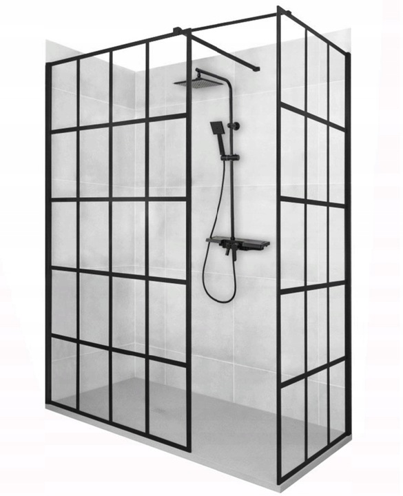 Sprchový kút - Walk-In Black Bler-1 sprchová kabína 70-90cm