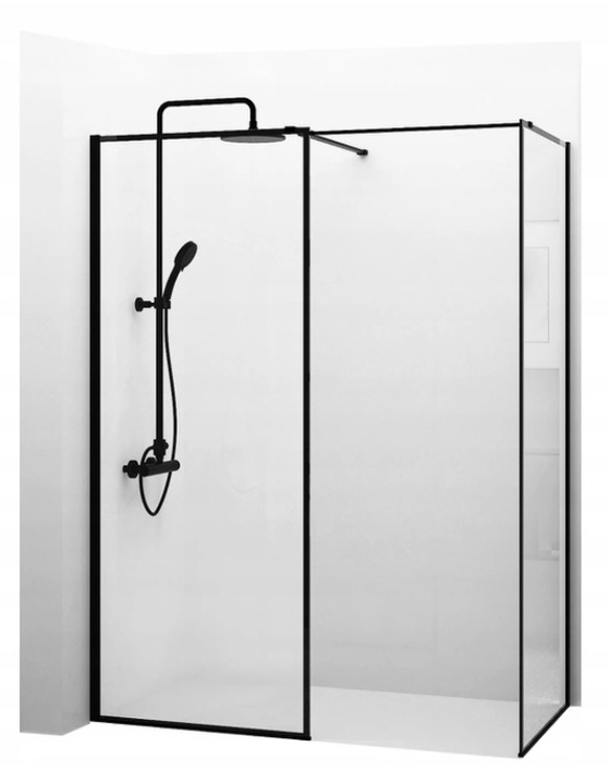 Sprchový kút - Walk-In Black Bler sprchová kabína 80x80 cm