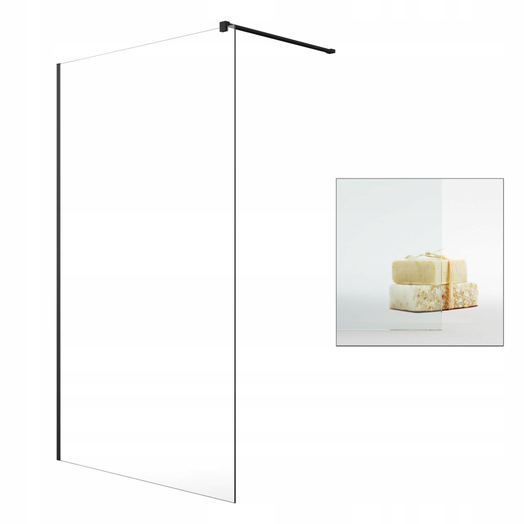 Sprchový kút - Walk-in kabína Modo New Black II 115 transparentná