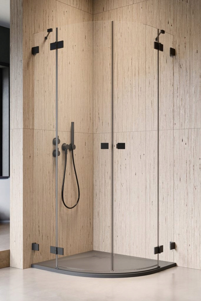 Sprchový kút - Asymetrická kabína 100x90 Essenza Pro PDD Black R
