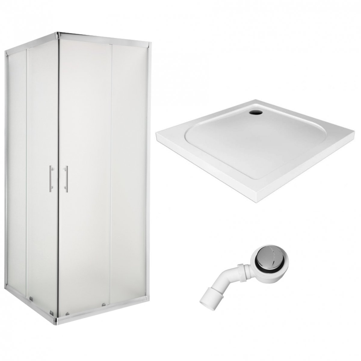 Sprchový kút - Štvorcový sprchový kút Mrożona 80x80 SLIM sprchová vanička Sifón