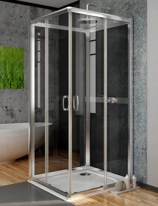 Sprchový kút - Štvorhranný štvorstenný sprchovací kút 80x80 Premium Plus