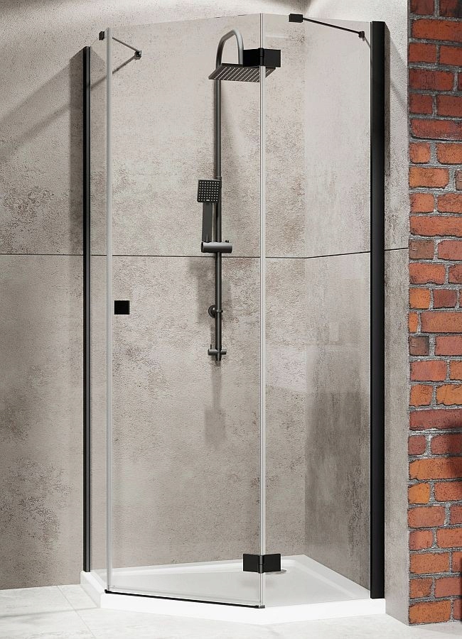 Sprchový kút - Päťuholníková kabína 80x100 Essenza New PTJ Black R