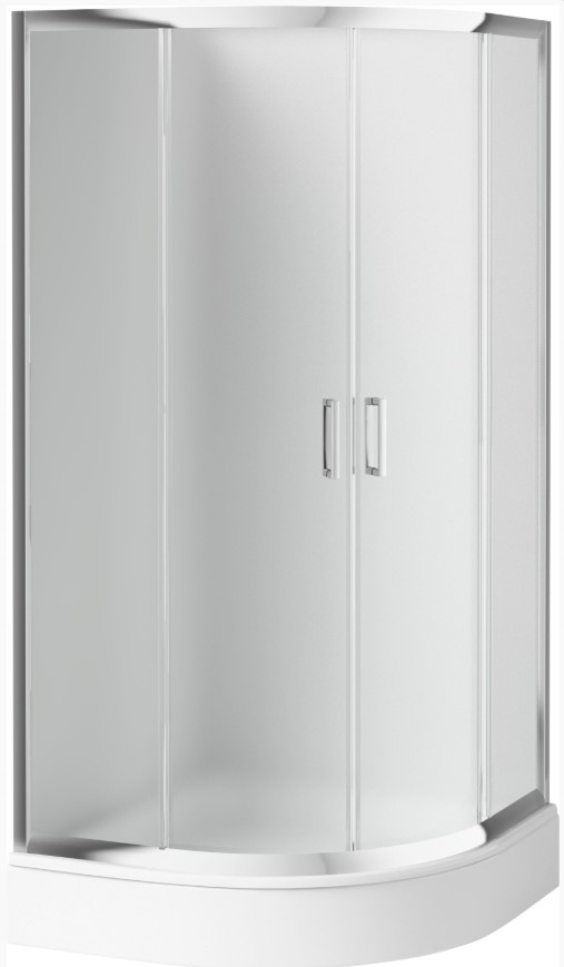 Sprchový kút - Polkruhový sprchovací kút 90X90 FUNKIA sklo FROST