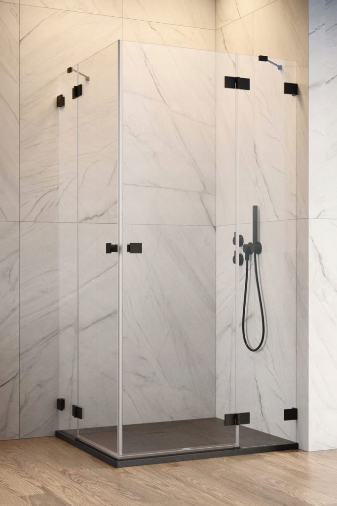 Sprchový kút - Obdĺžnikový sprchový kút 80x100 Essenza Pro KDD Black Ra