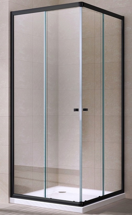 Sprchový kút - Čierny sprchovací kút 80x80 ČIERNY - sklo 5 mm