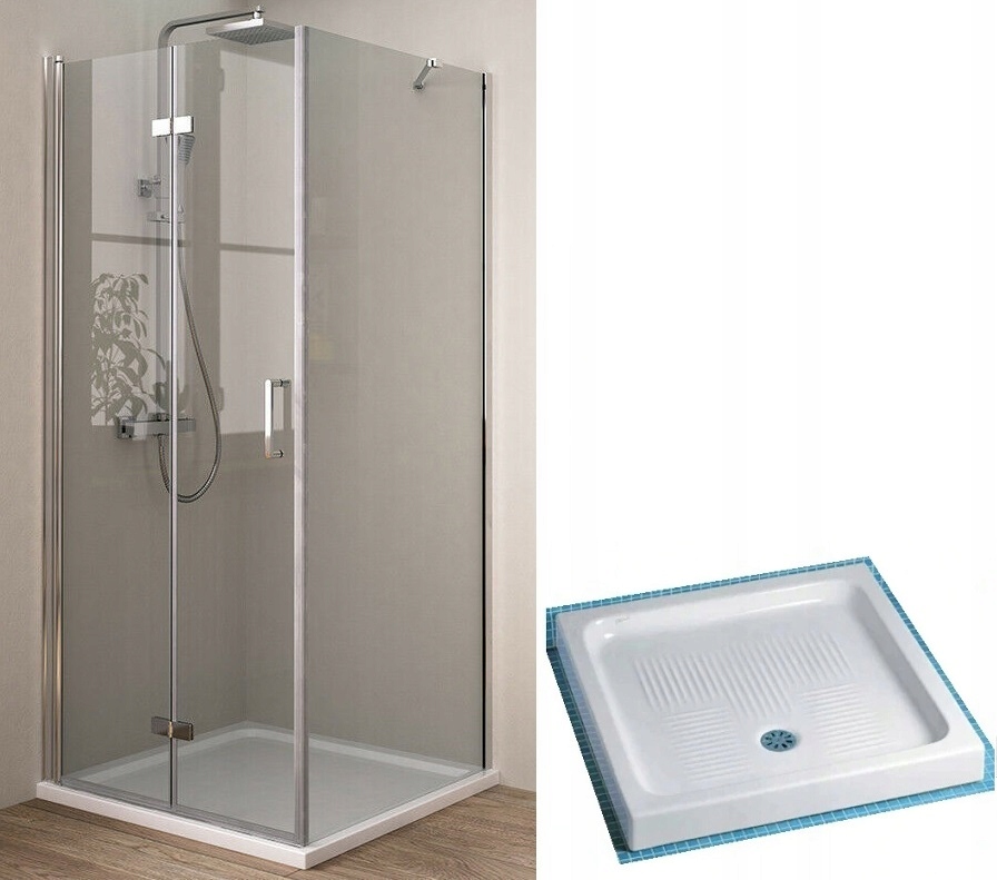 Sprchový kút - Sprchovací kút 90x90 + keramická sprchová vanička, D 7 cm
