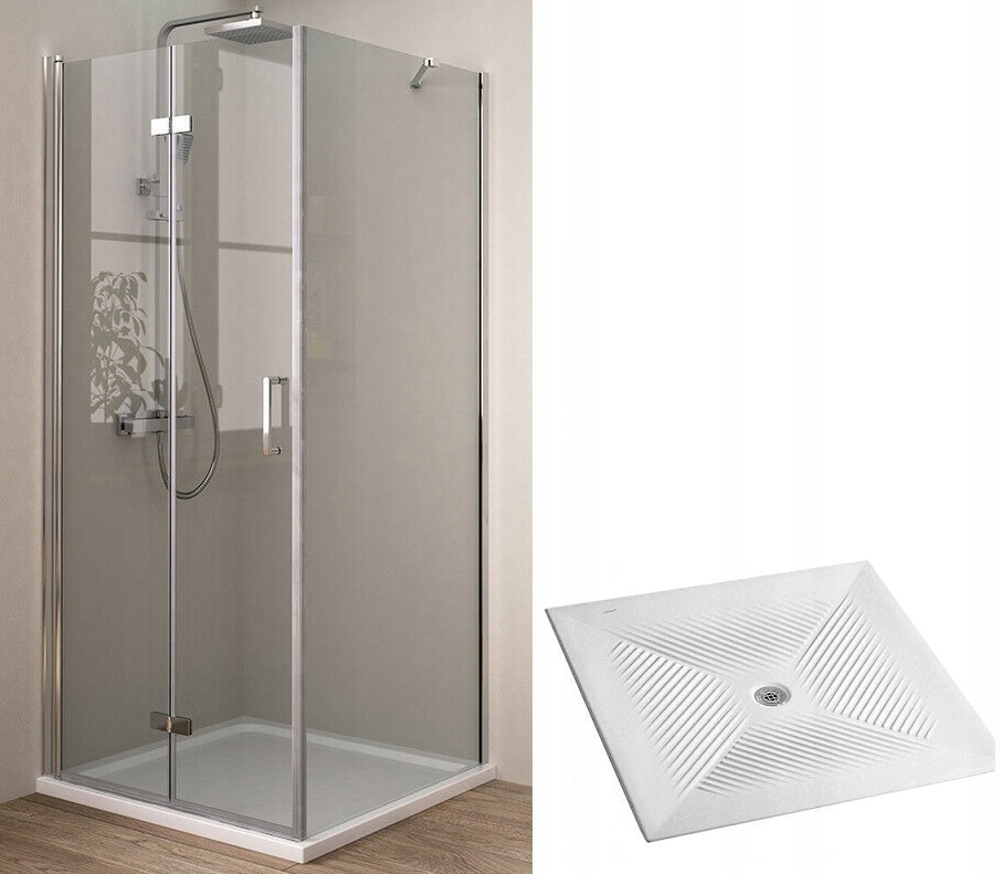 Sprchový kút - Sprchovací kút 90x90 + štíhla sprchová vanička CERAMIC