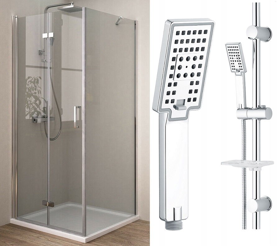 Sprchový kút - Sprchový kút 90x90 + sprchová sada CUBIC
