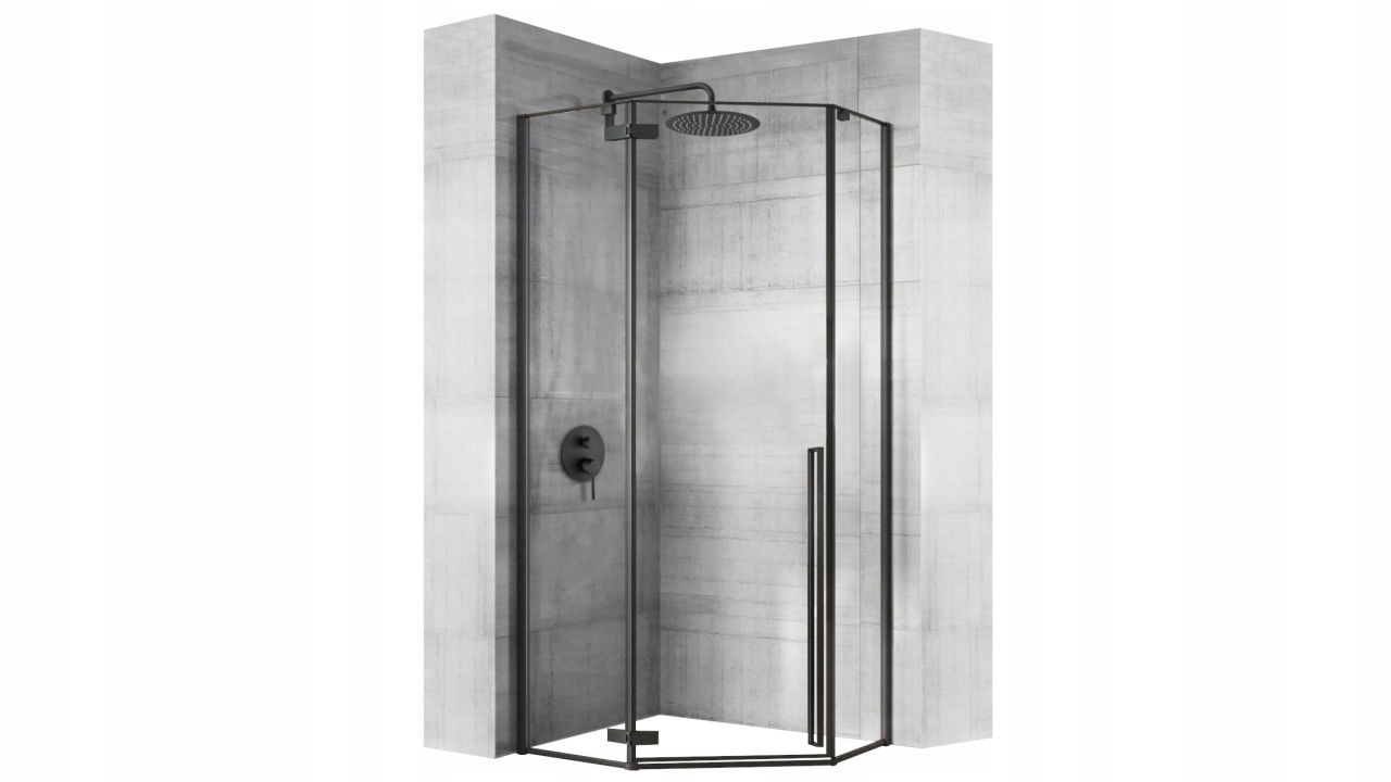 Sprchový kút - Sprchovací kút DIAMOND BLACK 100x100 REA