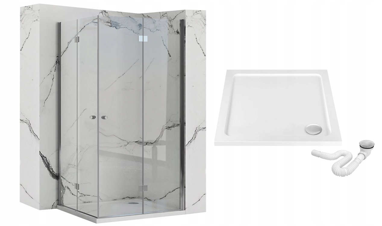 Sprchový kút - Sprchovací kút FOLD 90 N + sprchová vanička 90X90 - REA