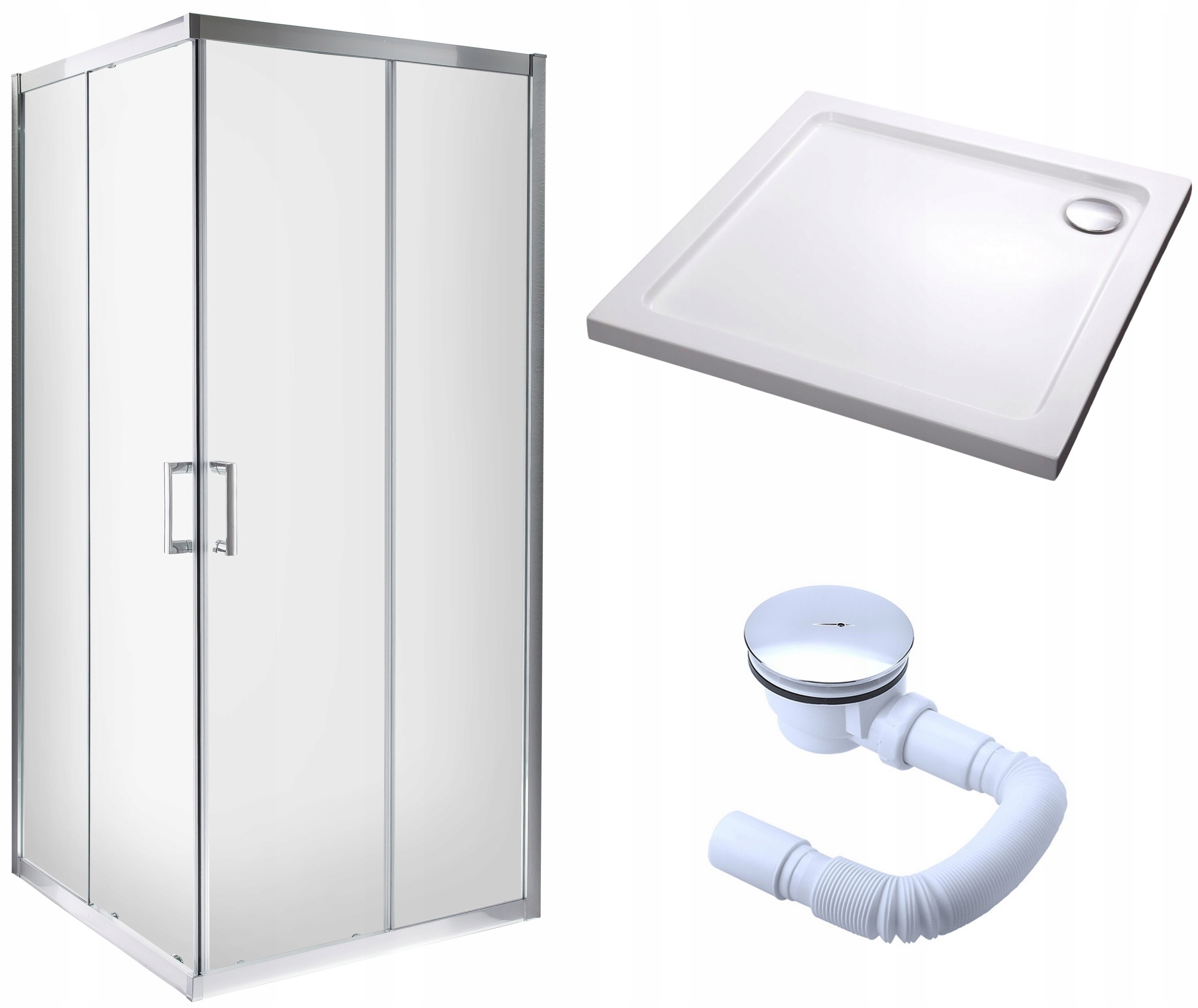 Sprchový kút - Sprchovací kút MEXO 100x100 s tenkou sprchovou vaničkou