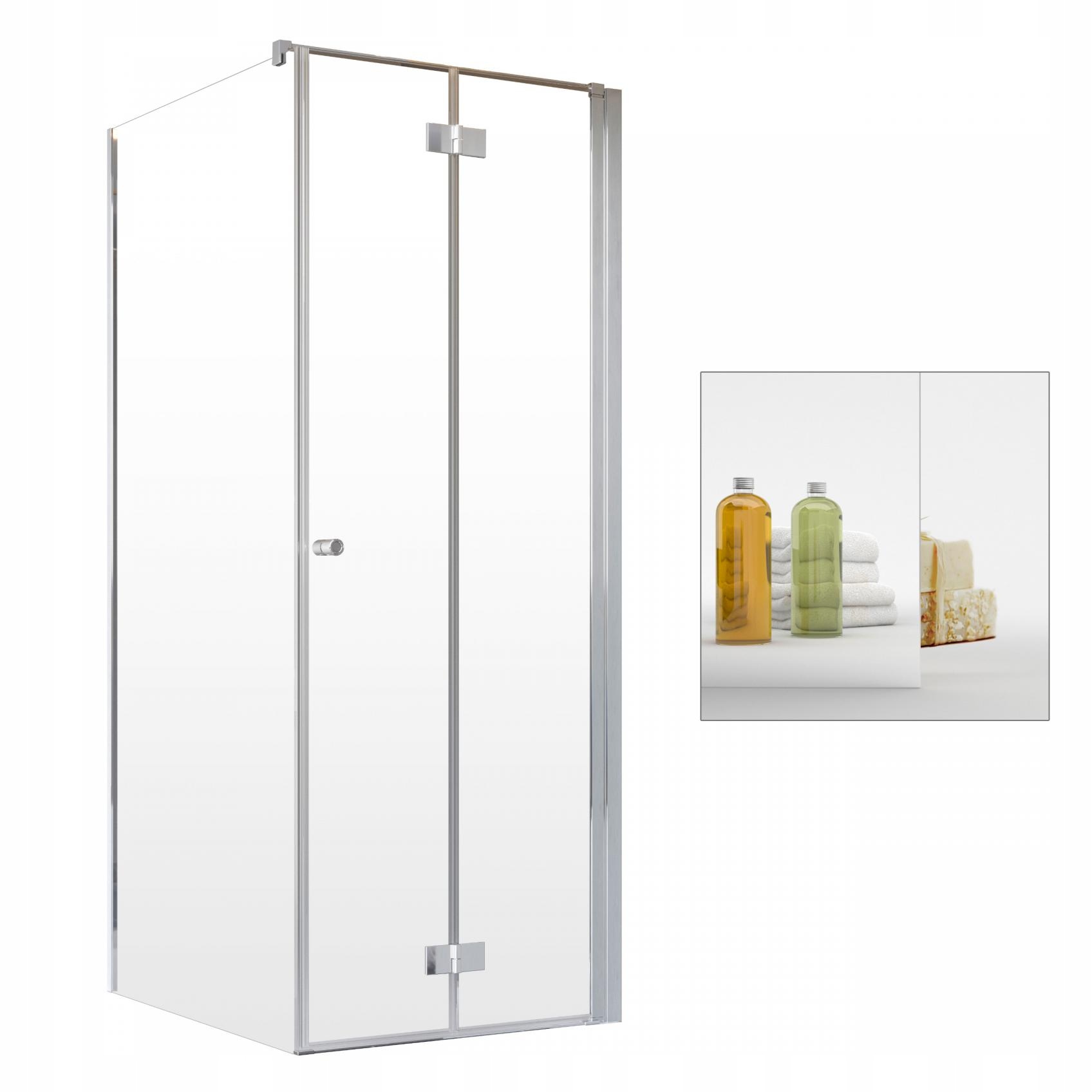 Sprchový kút - Sklenené zrkadlo Nes KDJ B 90x100 P, sprchový kút