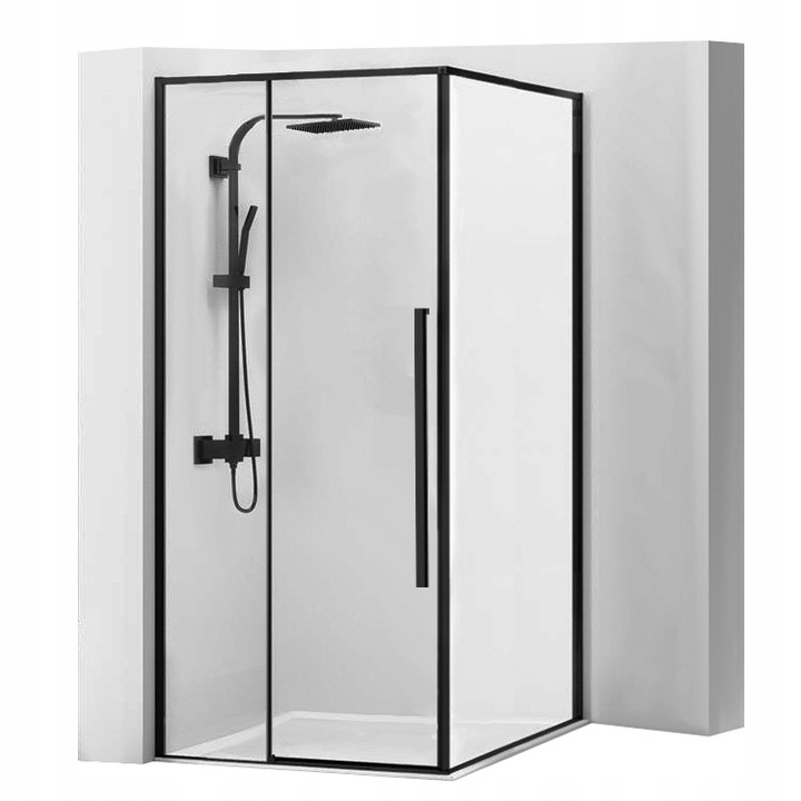 Sprchový kút - Sprchovací kút SOLAR 90x120 ČIERNE Sklo 6mm