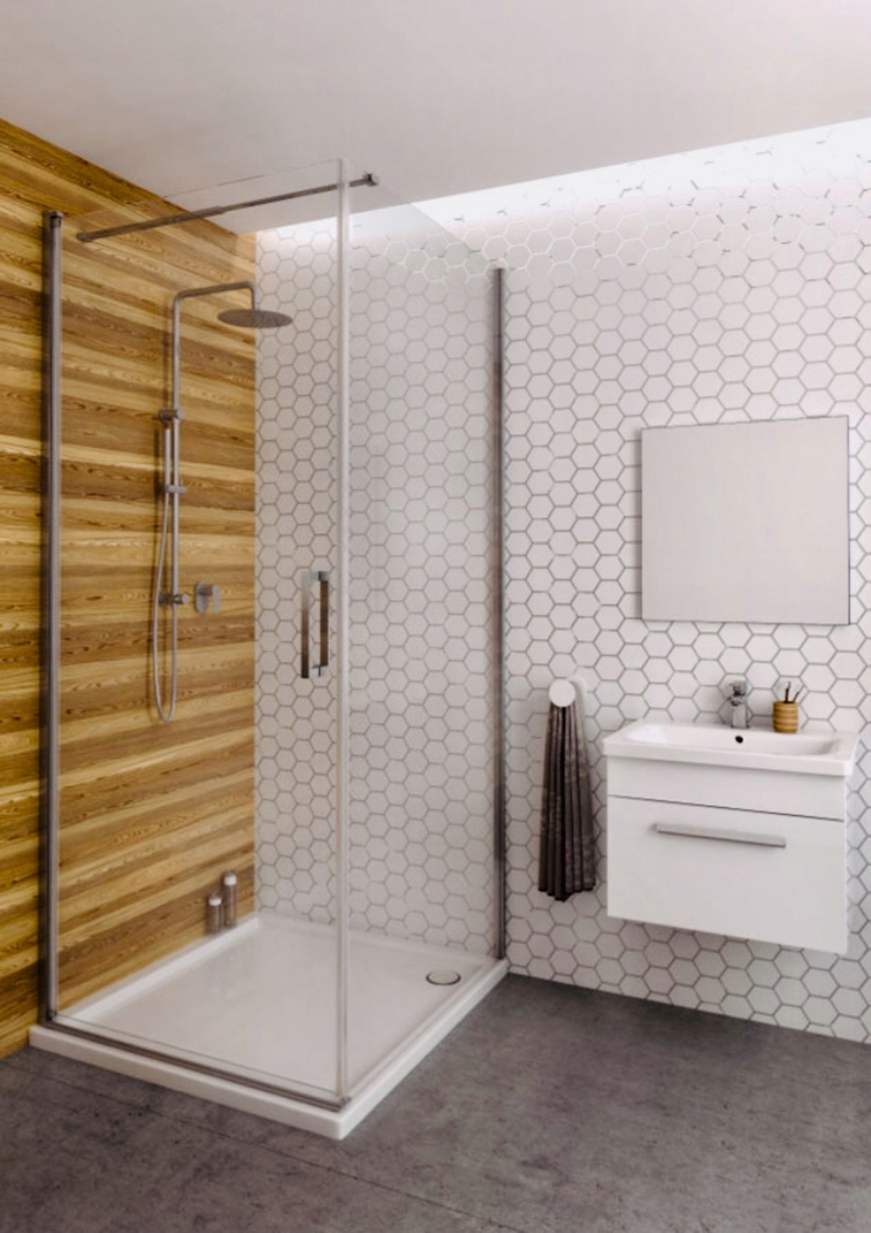 Sprchové dvere - Sprchovací kút 90 + otočné dvere Aquaform W80