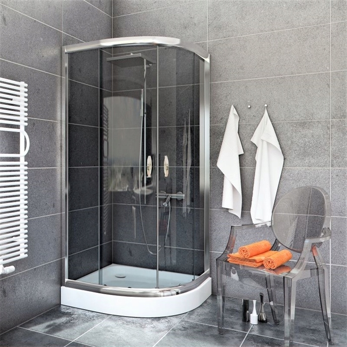 Sprchový kút - Polkruhový sprchovací kút 90x90x190 CleanGLASS