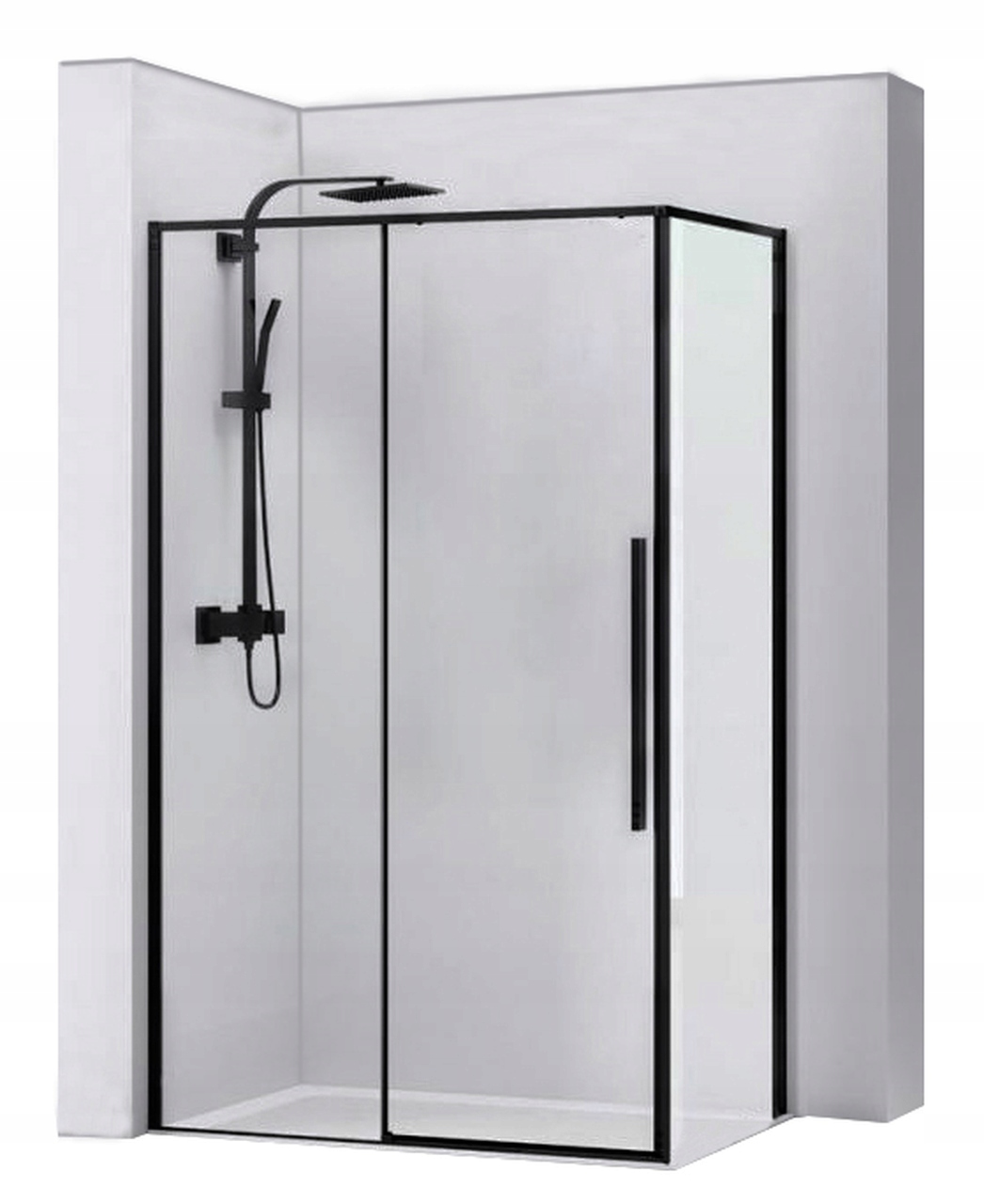 Sprchový kút - Posuvný sprchový kút SOLAR BLACK 80x100