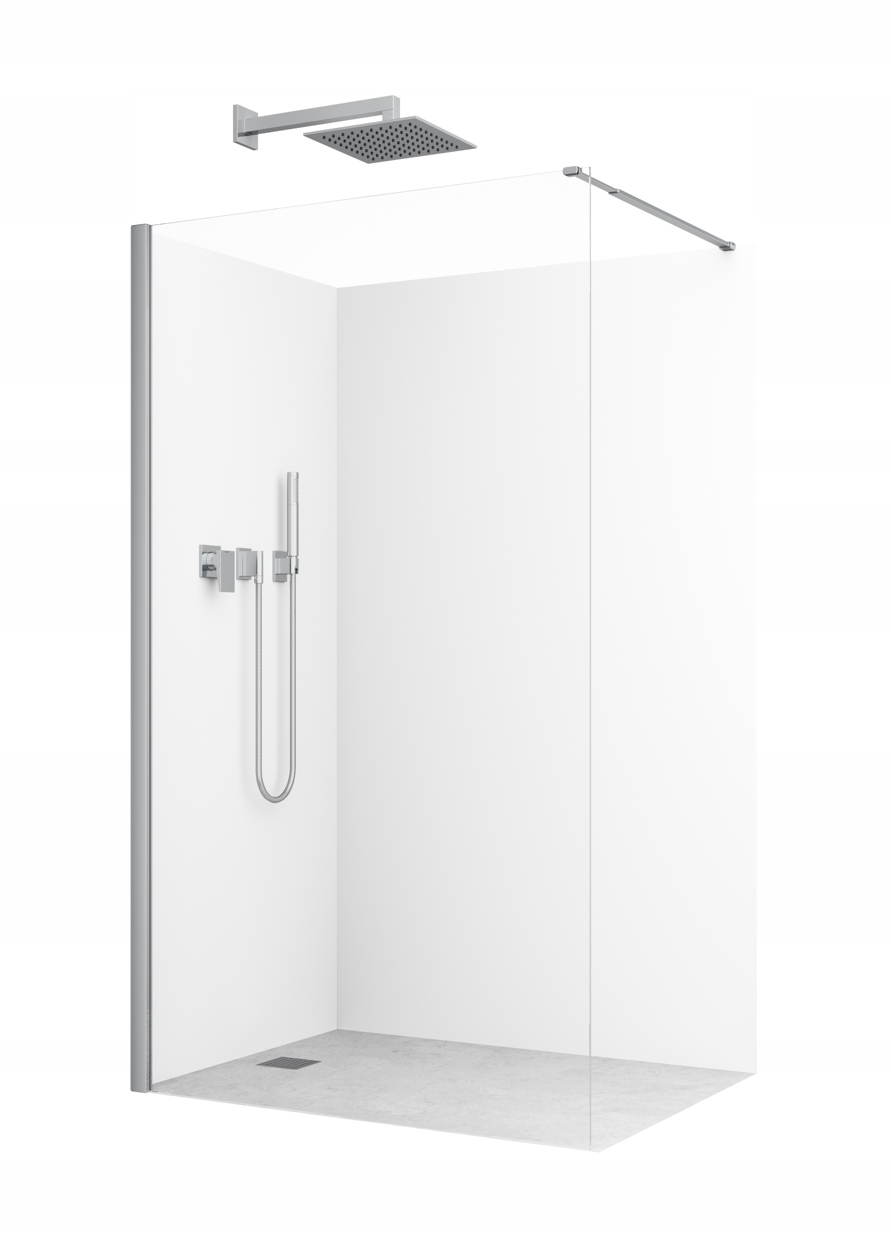 Sprchový kút - Čierny bezbariérový sprchovací kút 90x75-120 Balto