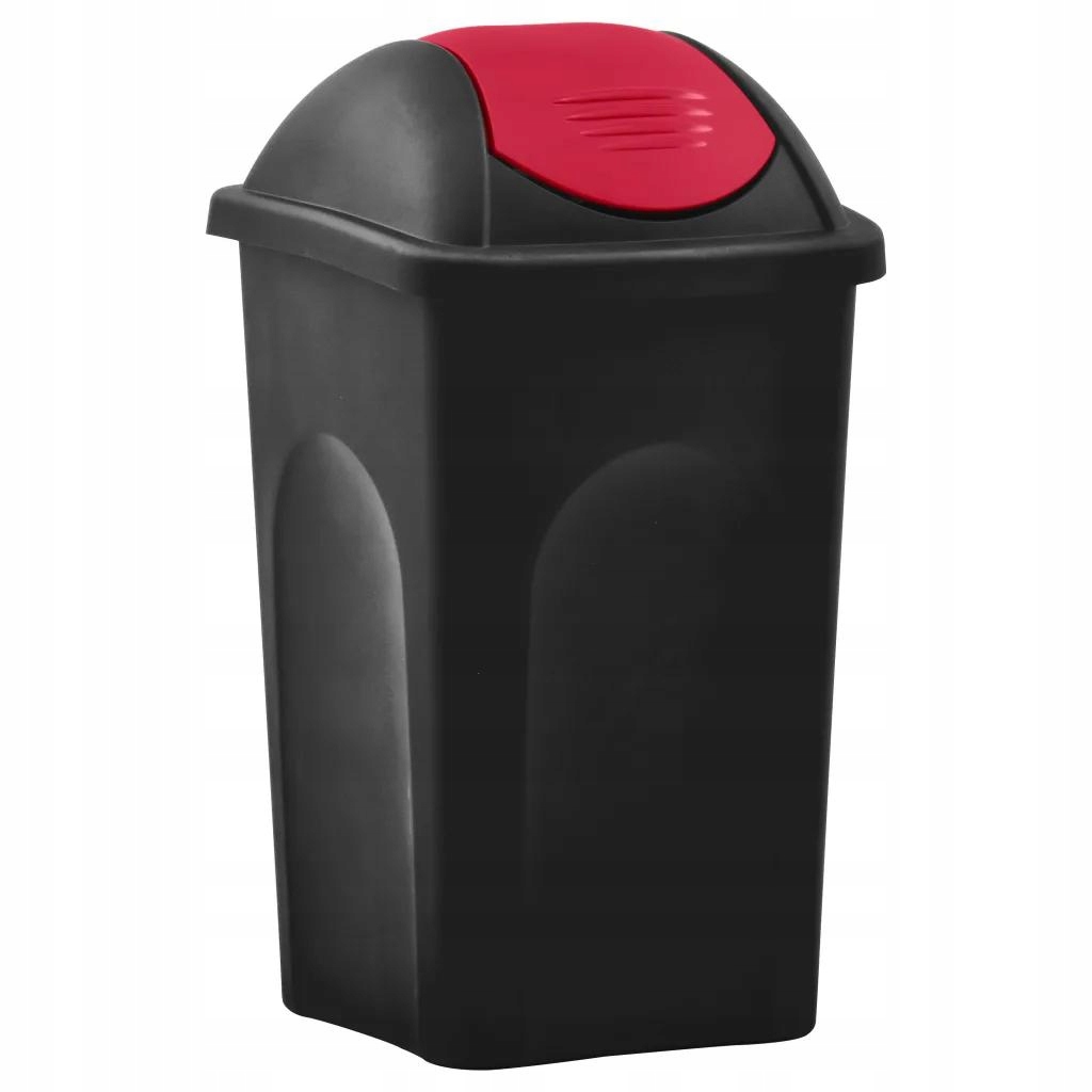 Odpadkový kôš s výklopnou klapkou 60L čierno-červený