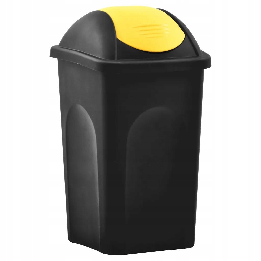 Odpadkový kôš s výklopnou chlopňou 60L čierno-žltý