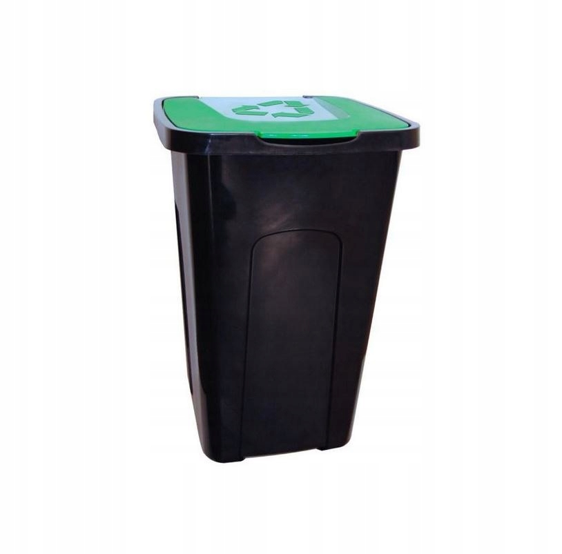 Odpadkový kôš IAN so zeleným recyklačným vekom