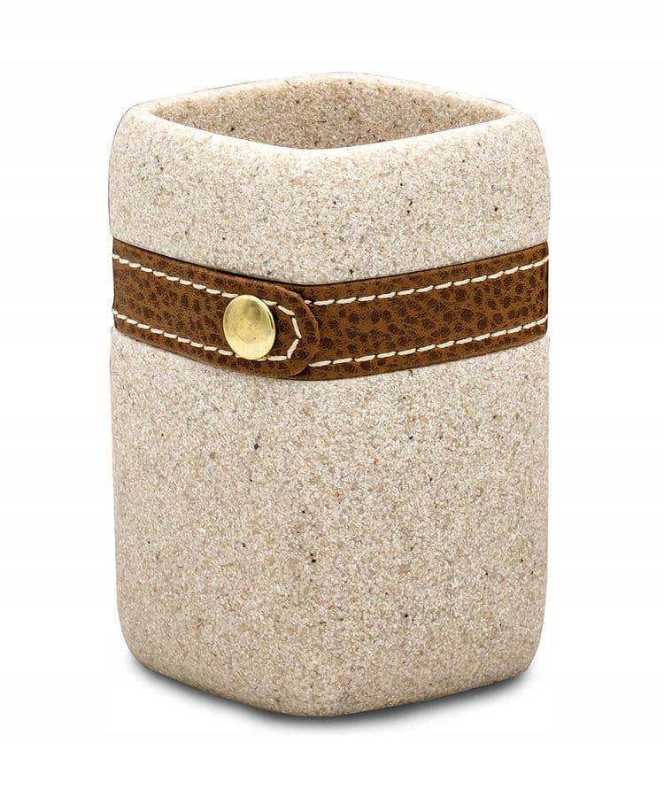 Kupelňový set doplnkov - Hrnček 7 × 11,5 × 7 cm na státie, béžový SUPERIOR