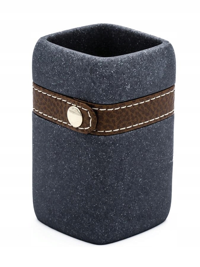 Kupelňový set doplnkov - Hrnček 7 × 11,5 × 7 cm na státie, sivý SUPERIOR