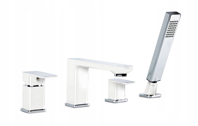 Vaňová batéria - LOFT WHITE 4-otvorová vaňová batéria
