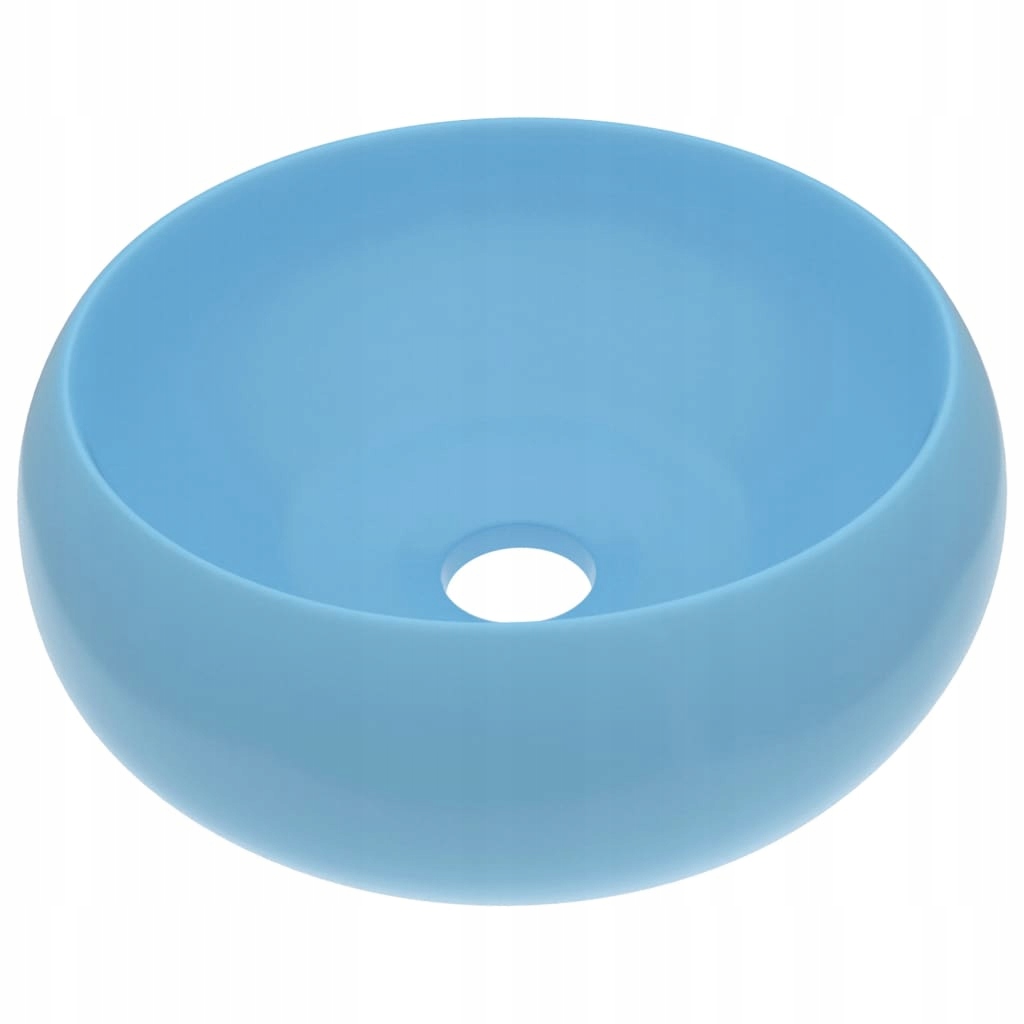 Umývadlo -  Luxusné okrúhle umývadlo matne modré 40x15cm