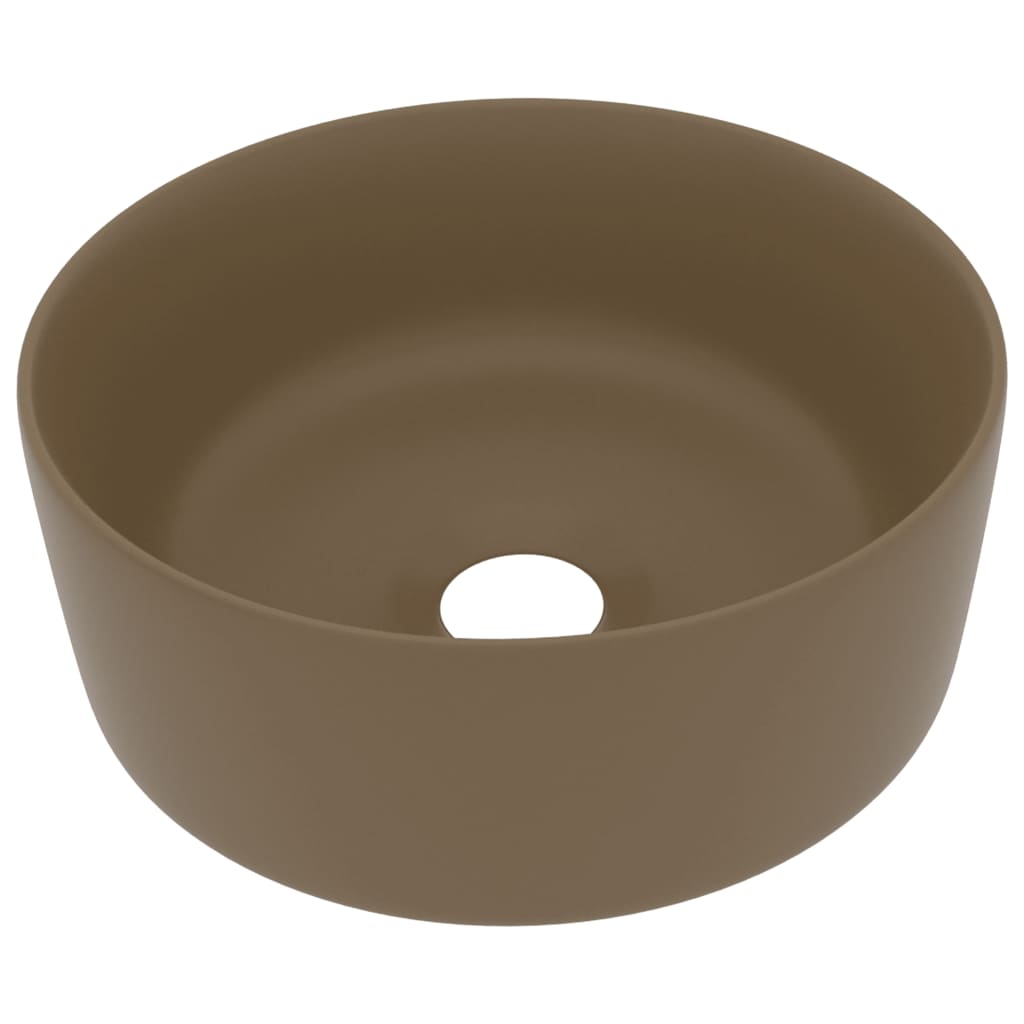 Umývadlo - Luxusné okrúhle umývadlo, matný krém 40x15cm