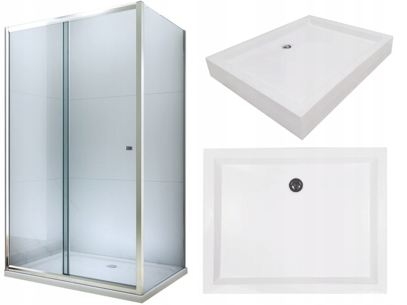 Sprchový kút - MEXEN APIA SPRCHOVÁ KABÍNA 100 x 80 + ZÁSOBNÍK