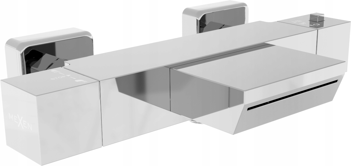 Vaňová batéria - BATÉRIA TERMOSTATU KASKÁDOVÁ CHRÓM MEXEN CUBE BATHTUB