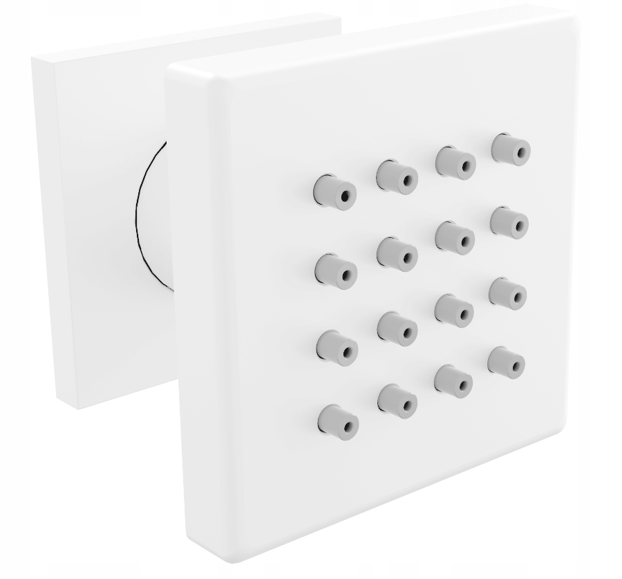 Sprchový panel - MEXÉNOVÝ ŠTVORCOVÝ BIELY POVRCHOVÝ SPRCHOVÝ TRYSKA