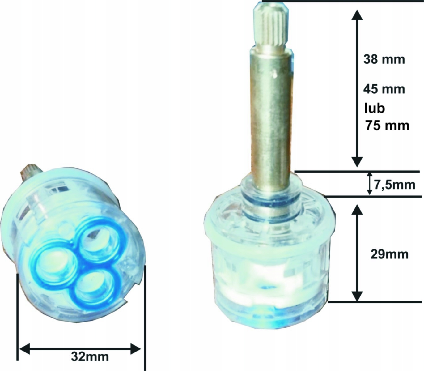 Sprchový panel - SPÍNAČ VENTILU ZMIEŠAČA 3 FUNKCIE 32 mm