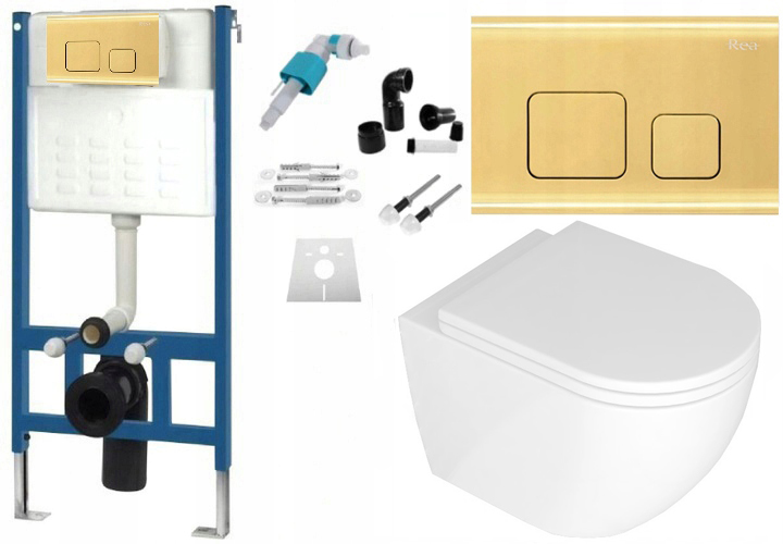 WC MISA - MISKA NA WC, ZÁKLADNÁ ZLATÁ SADA CARLO MINI + SEDADLO ABS