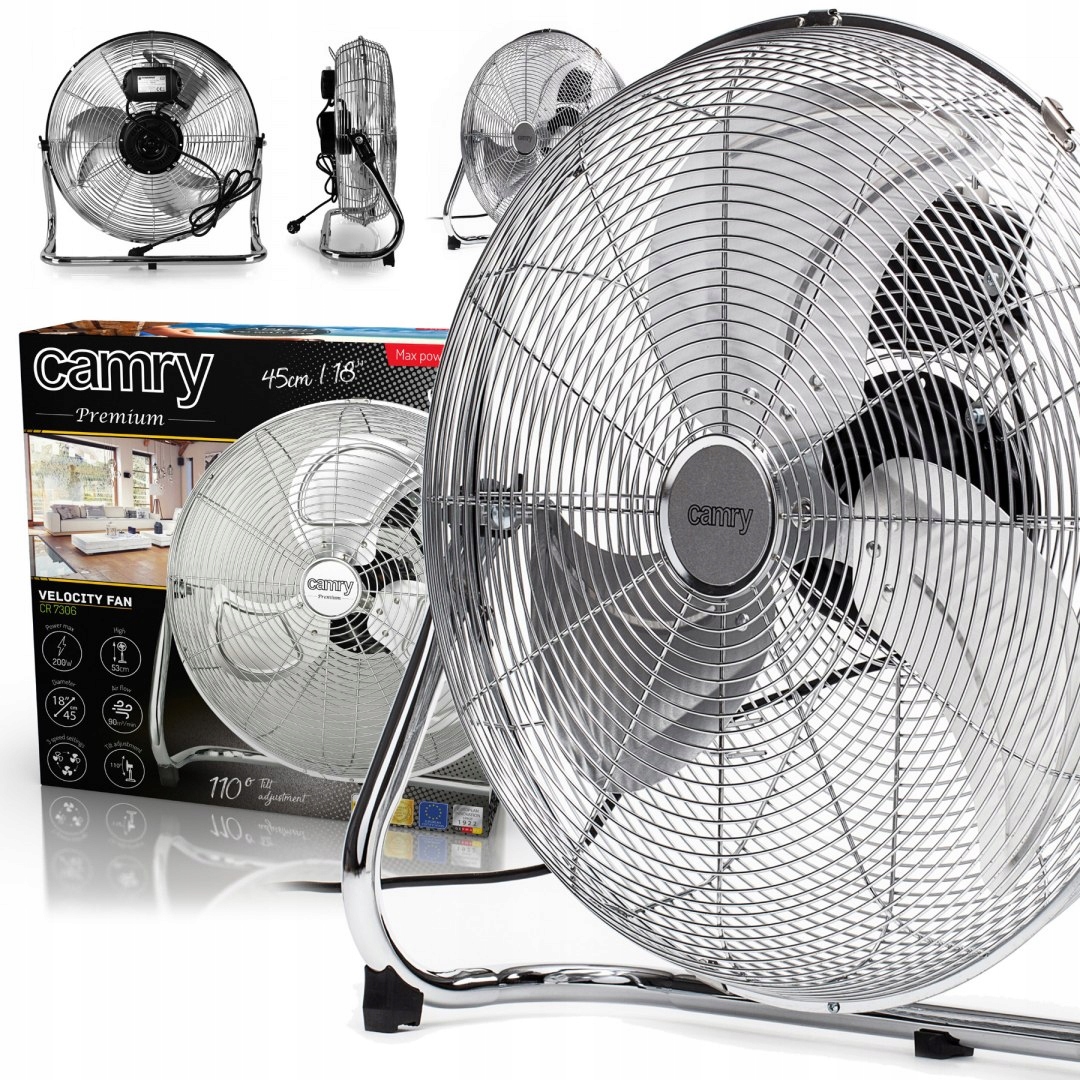 Kupelňový ventilátor - SILNÝ veterný mlyn CAMRY 55CM 200W podlahový obehový systém