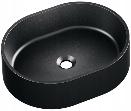 Umývadlo -  MODERNO UMÝVADLO OVALO ČIERNY LESK WORKTOP 48x37
