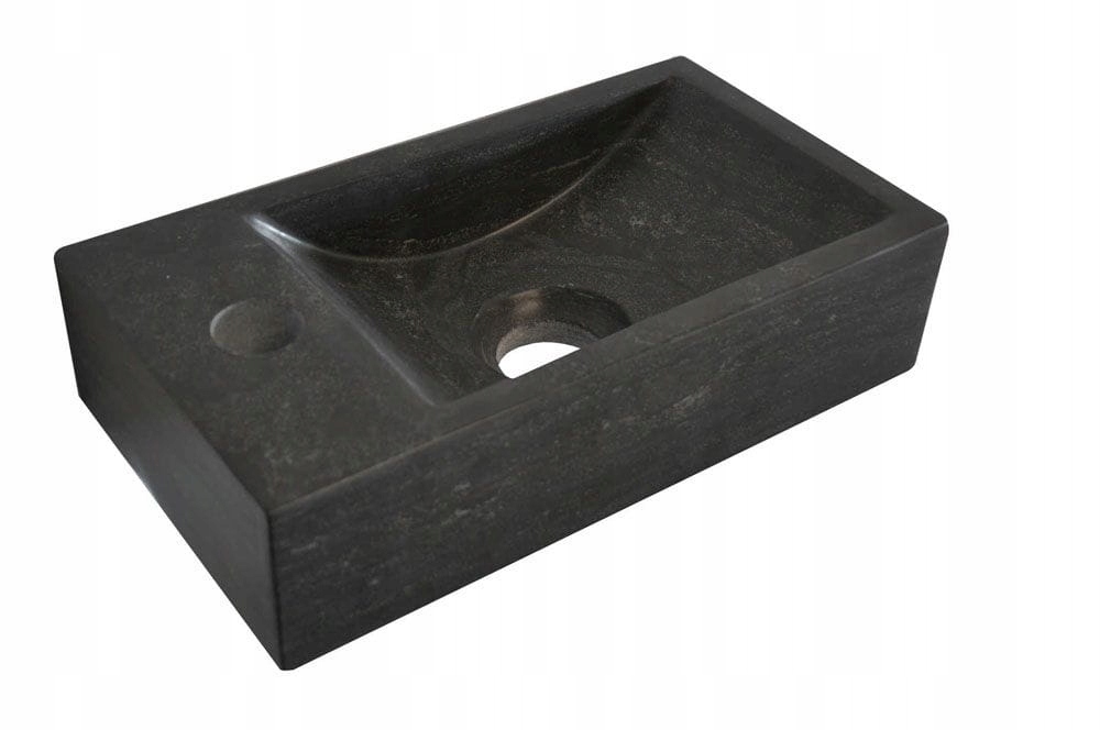 Umývadlo - Malé kamenné umývadlo 36x18 cm, XS, ľavé