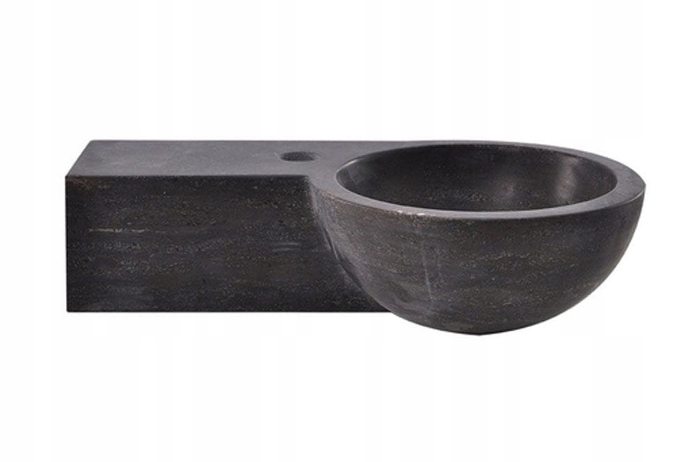 Umývadlo -  Malé umývadlo z kameňa B, okrúhle 40x23cm, ľavé