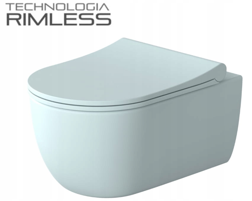WC MISA - WC misa RIMLESS 36x54x36cm + sedadlo SLIM BLUE MAT