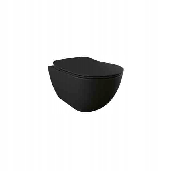 WC MISA - Závesné WC RIMLESS Soft Close čierne matné