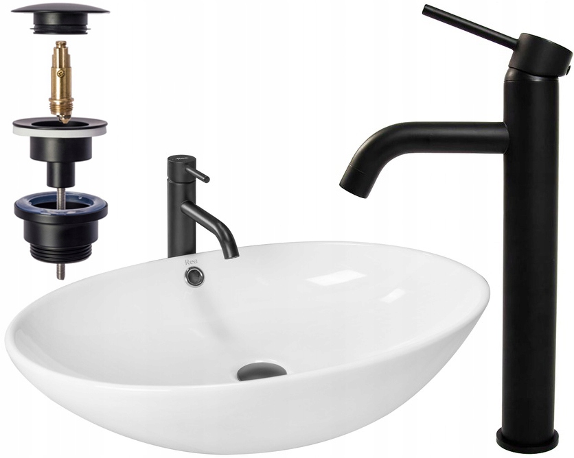 Umývadlo - SADA UMÝVADLA OLGA COUNTERTOP BATÉRIA LUNGO PLUG