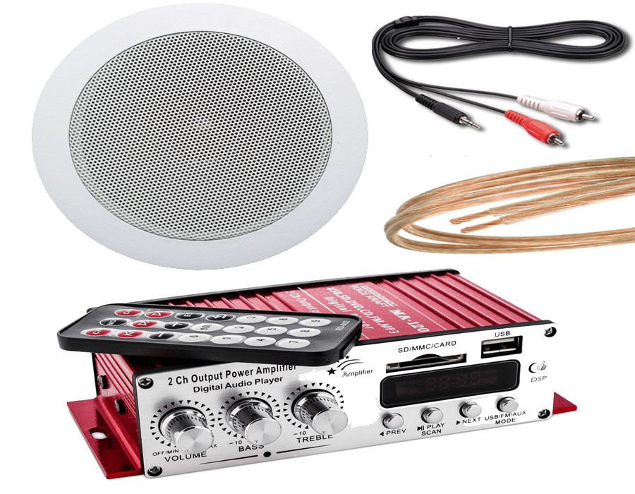 Kupelňový set doplnkov - STROPNÝ ZVUKOVÝ SYSTÉM MP3 KÚPEĽŇOVÉ RÁDIO ZADARMO