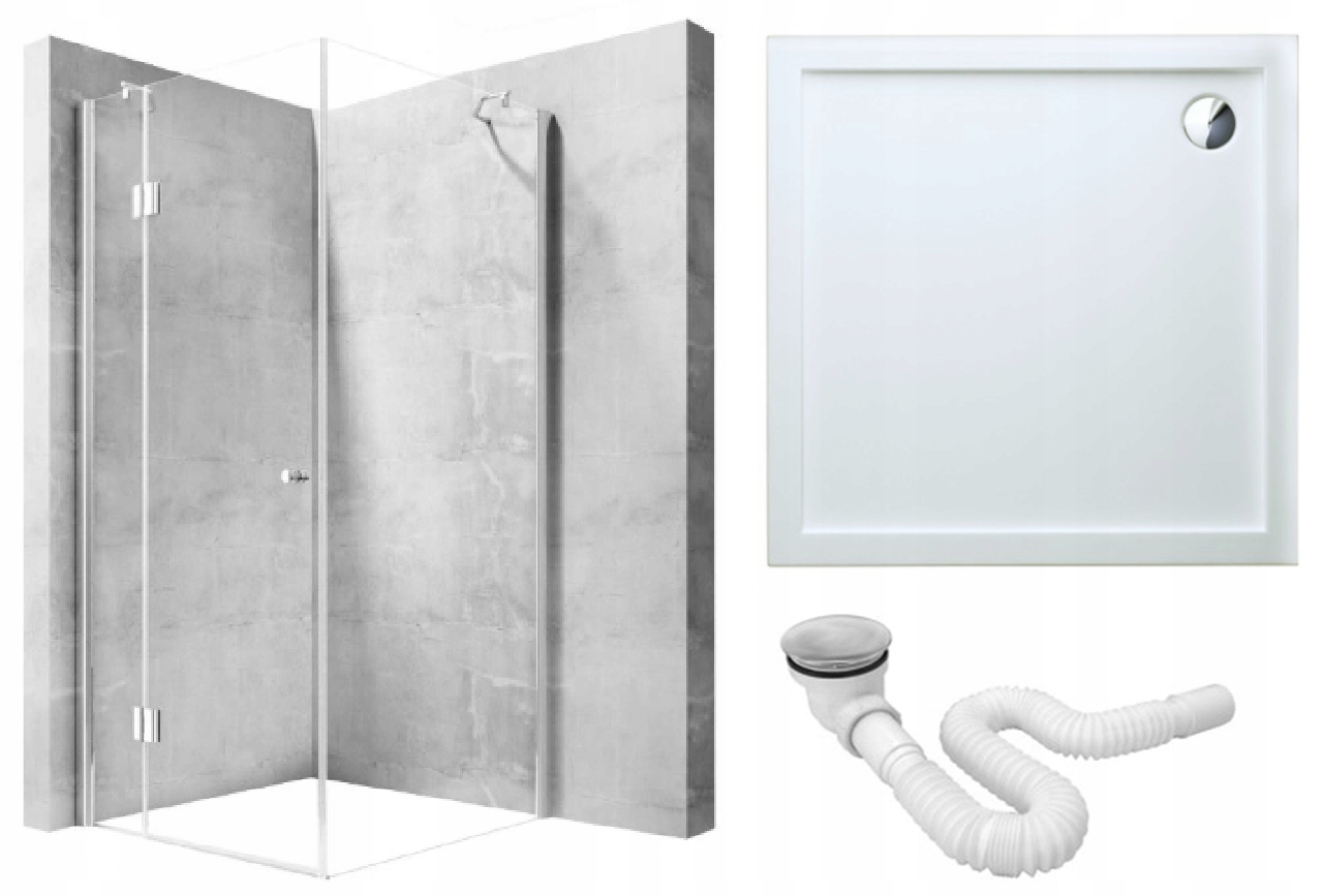 Sprchový kút - Rohový sprchový výklop 90x90 + sprchová vanička