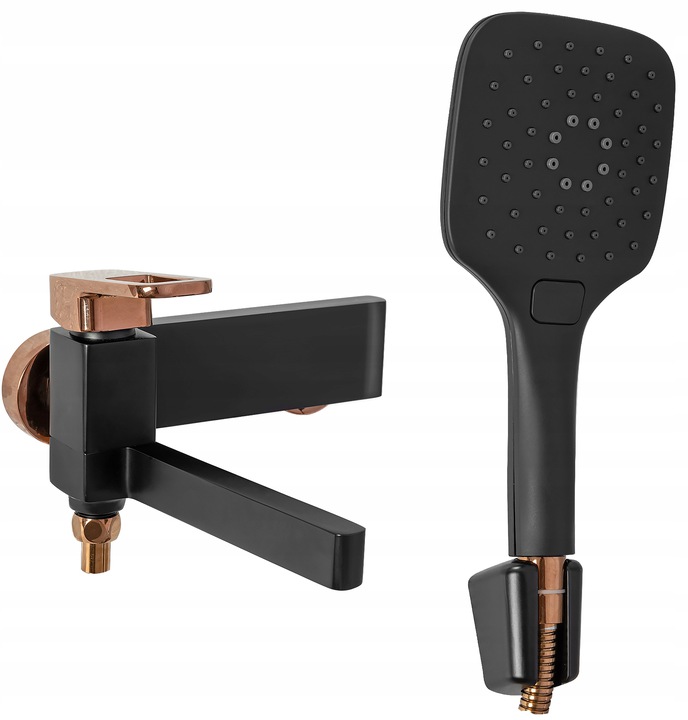 Vaňová batéria - Moderná vaňová batéria závesná čierna Rose Gold