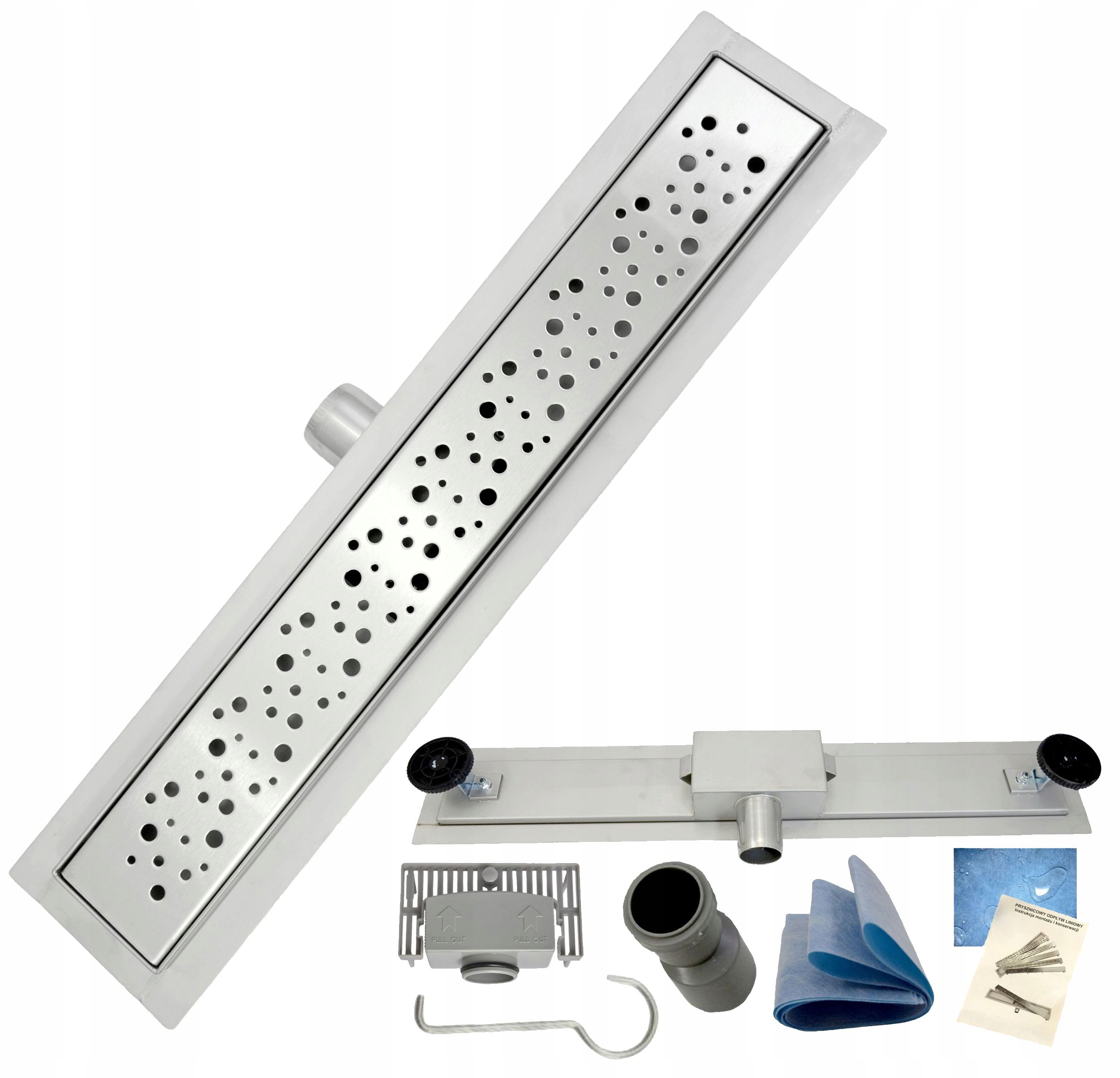Sprchový žľab - LINEÁRNY ODTOK 110 CM BUBLINY VZOR NÍZKY SIFÓN