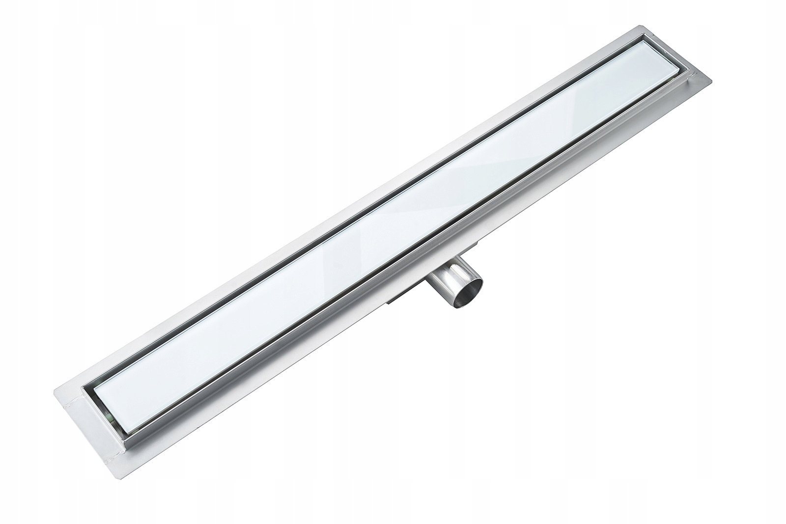 Kupelňový set doplnkov - LINEÁRNY VÝPUST 800 mm BIELE SKLO