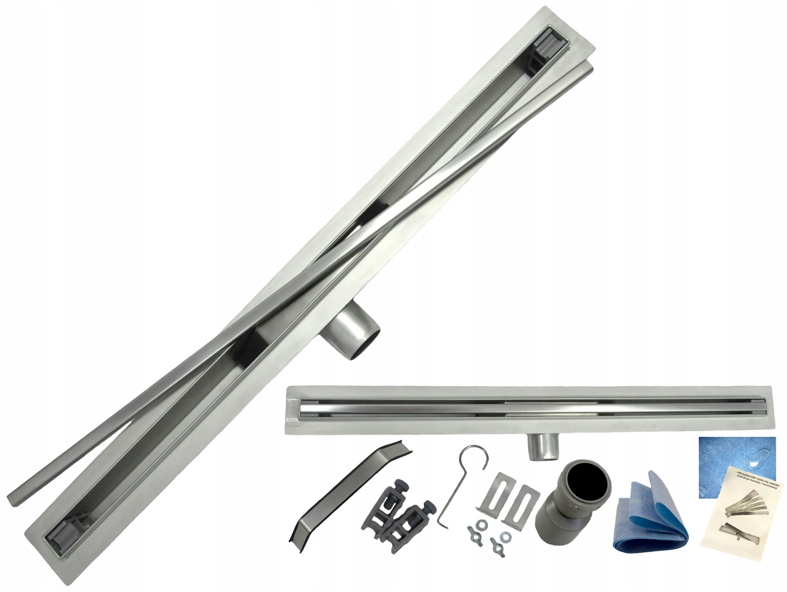Sprchový žľab - LINEÁRNY ODTOK SLIM 70 cm ÚZKY NÍZKY NÍZKY 49 mm štvorcový